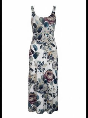 Peruvian Connection Floral Pima Cotton Maxi Dress - Sleeveless - Size Small